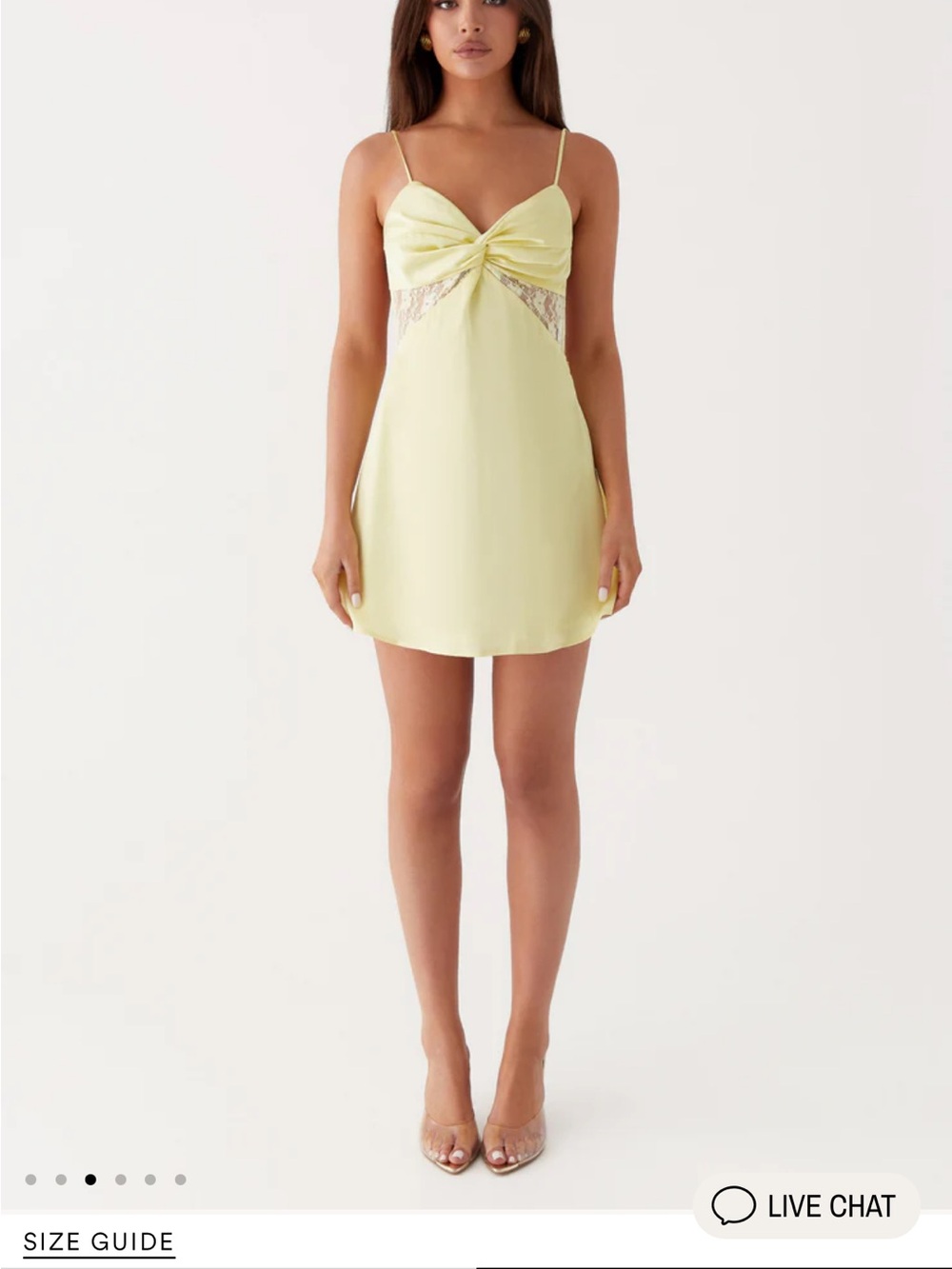 Peppermayo Soft Pastel Yellow and lace Satin dress